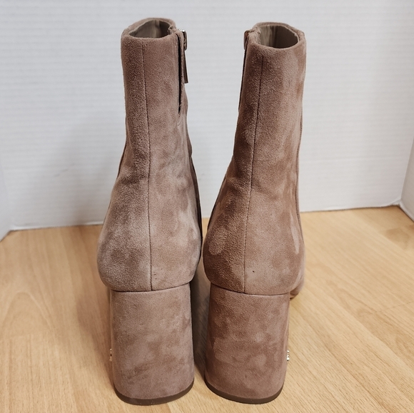 Sam Edelman 10W Suede Leather Codie Square Toe Bootie Nude Beige - Picture 13 of 16